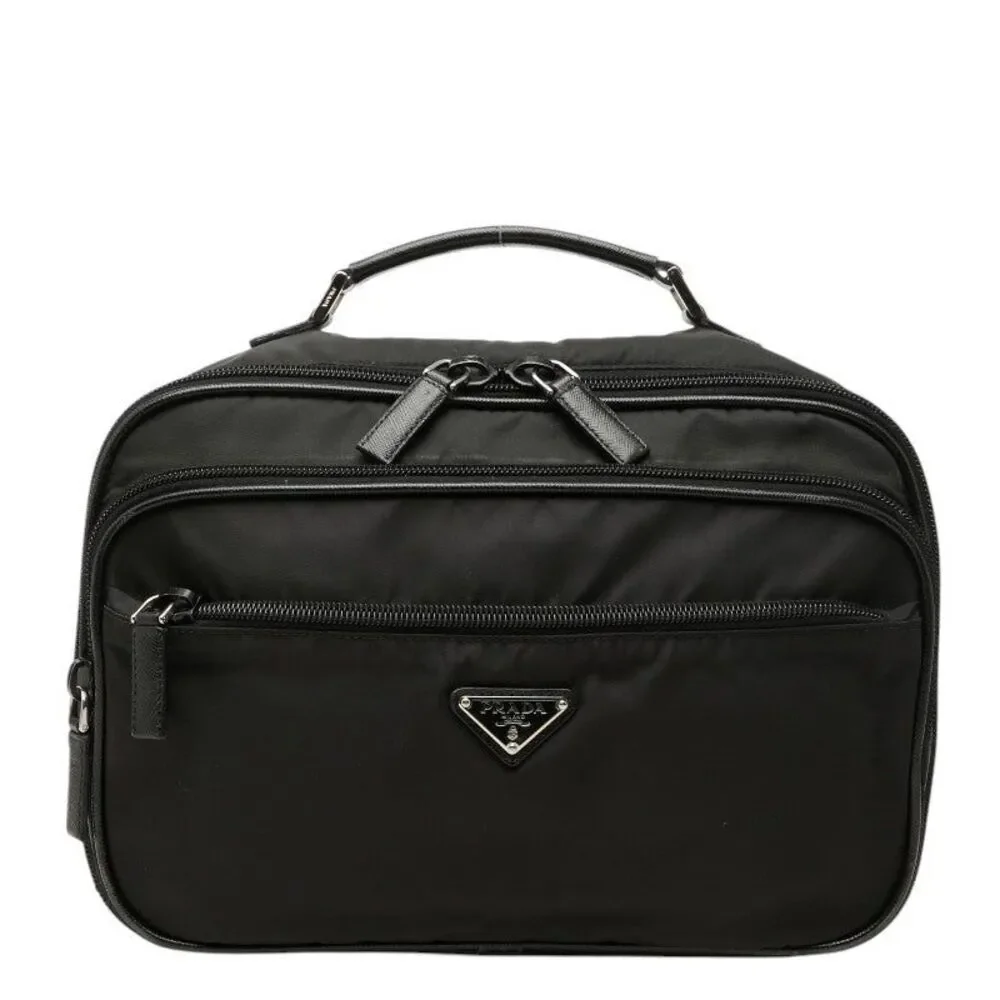 Prada Triangle Logo Plate Vanity Bag